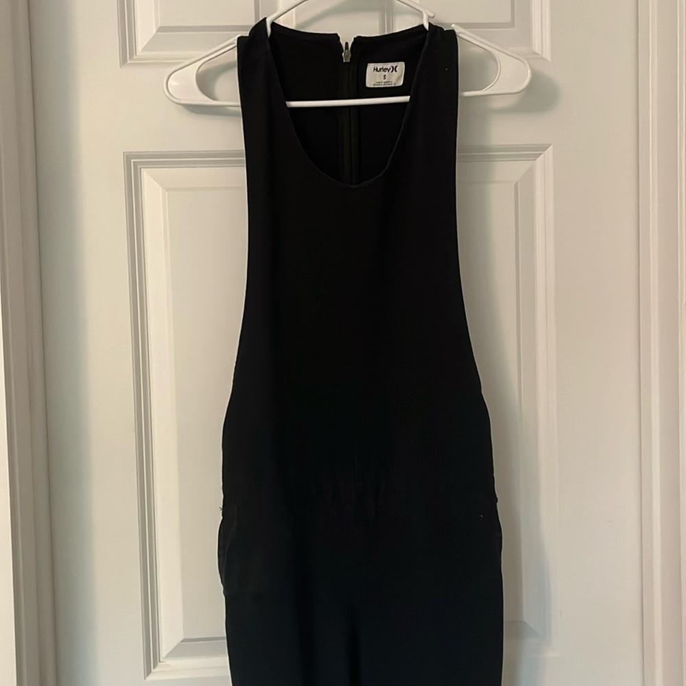 HURLEY BLACK JUMPSUIT ADJUSTABLE BUTTONS AT WAIST ZIPPER BACK SZ.SMALL🌈🌺✌🏻☀️NWOT